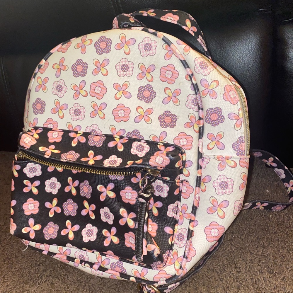 Mini flower print backpack